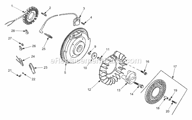 Ignition/Electrical Diagram and Parts List for GT3235 14A-692-710 Cub Cadet Lawn Tractor